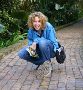 Lisa in a bird sanctuary, South Africa